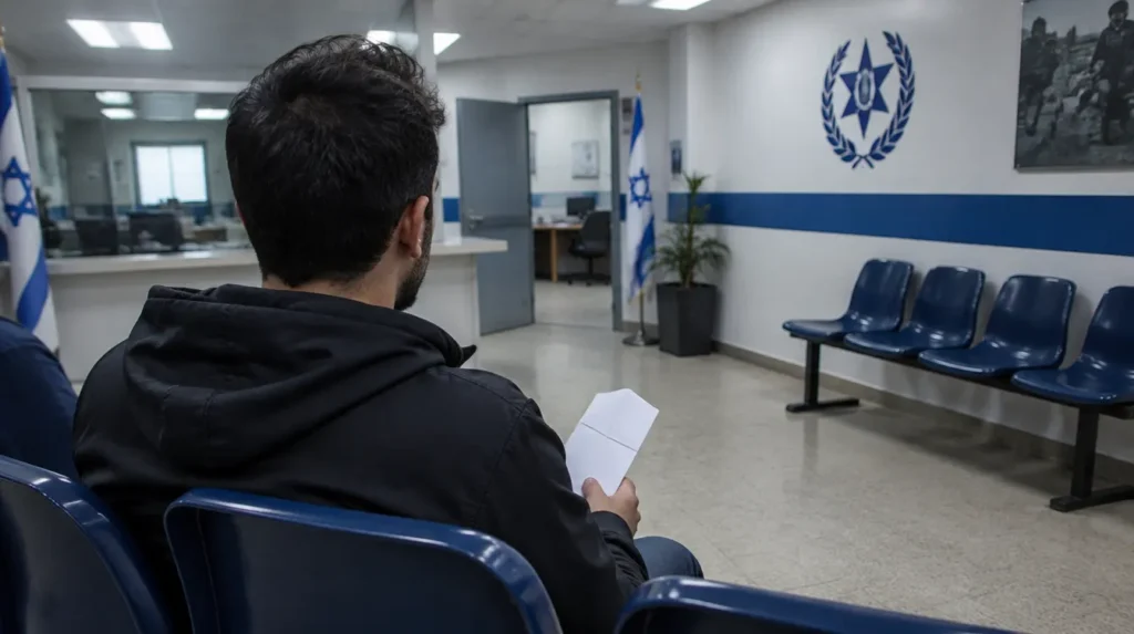 ממתין עם זימון בתחנת משטרה