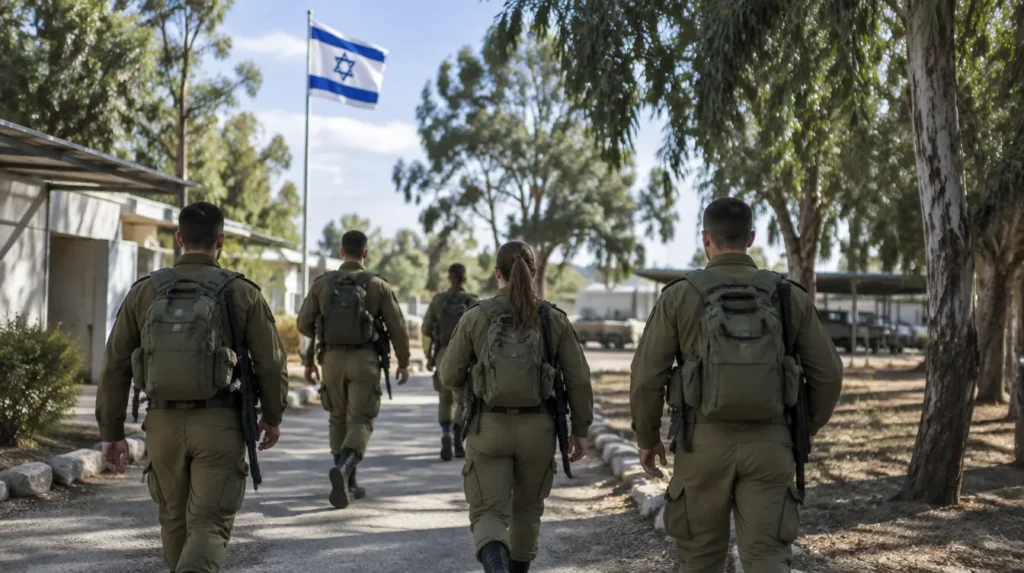 חיילי צה"ל צועדים בבסיס