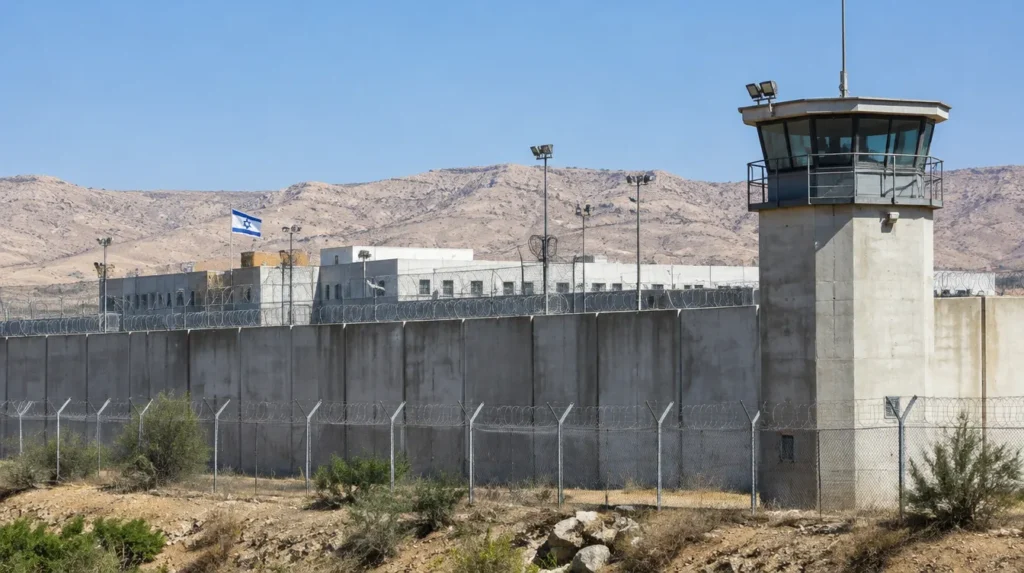 מתקן כליאה בישראל עם חומה ומגדל שמירה